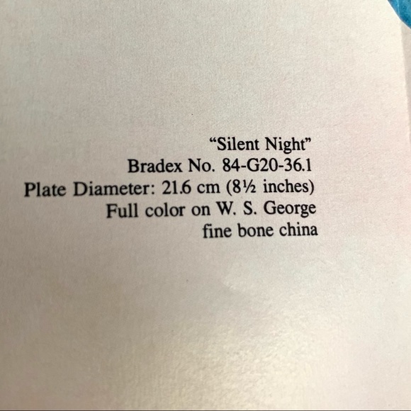 W.S. George FineChina ‘Silent Night’ Collect Plate - Picture 5 of 7